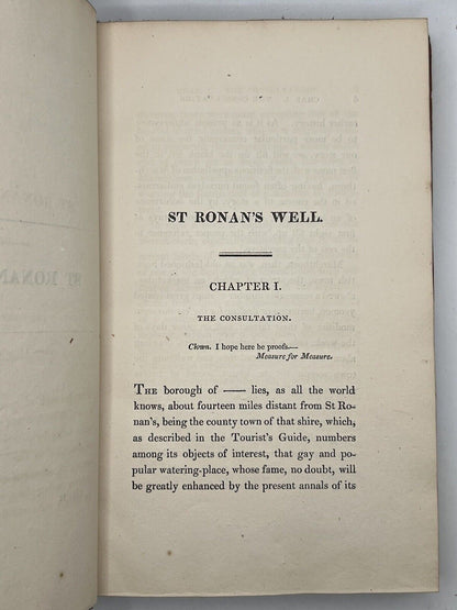 St Ronan's Well by Sir Walter Scott 1824 First Edition