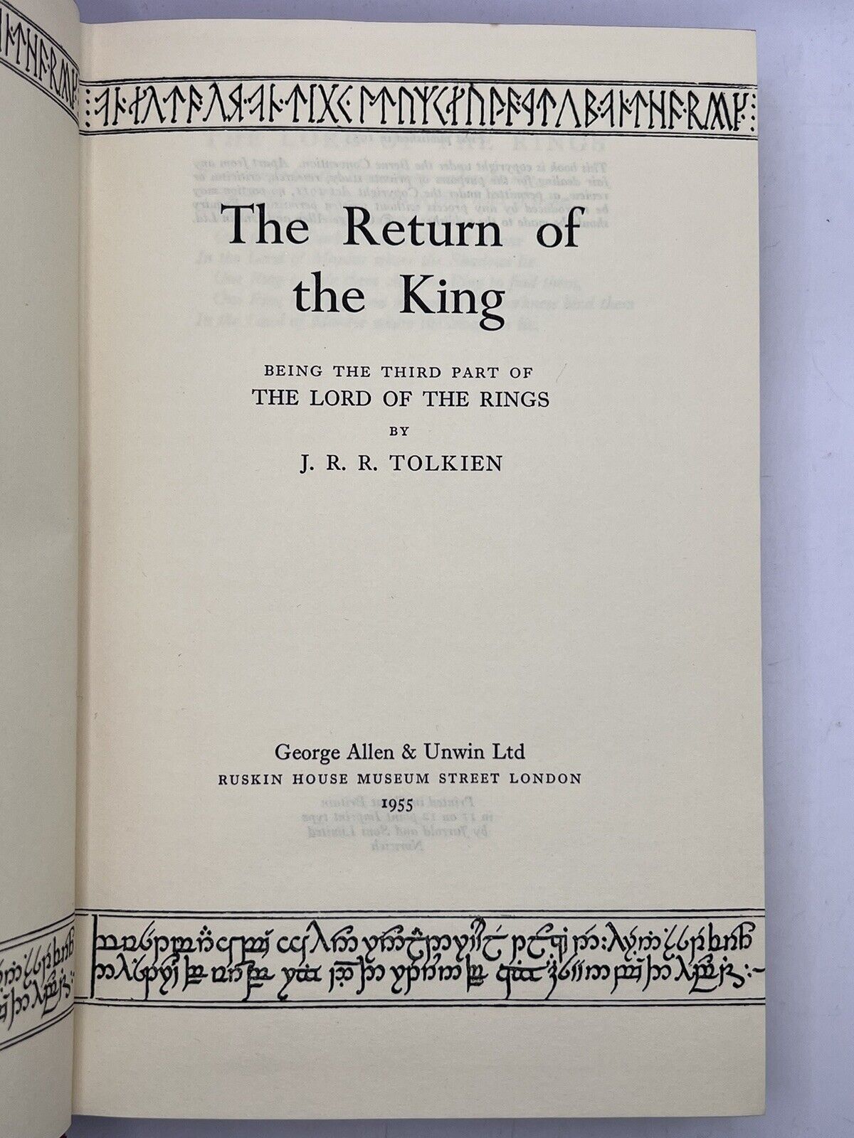 The Return of the King by J.R.R Tolkien First Edition First Impression