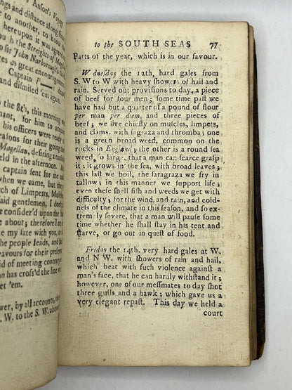 A Voyage to the South-Seas by Commodore Anson 1744 Pirated First Edition