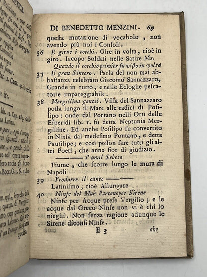 The Art of Poetry by Benedetto Menzini 1728