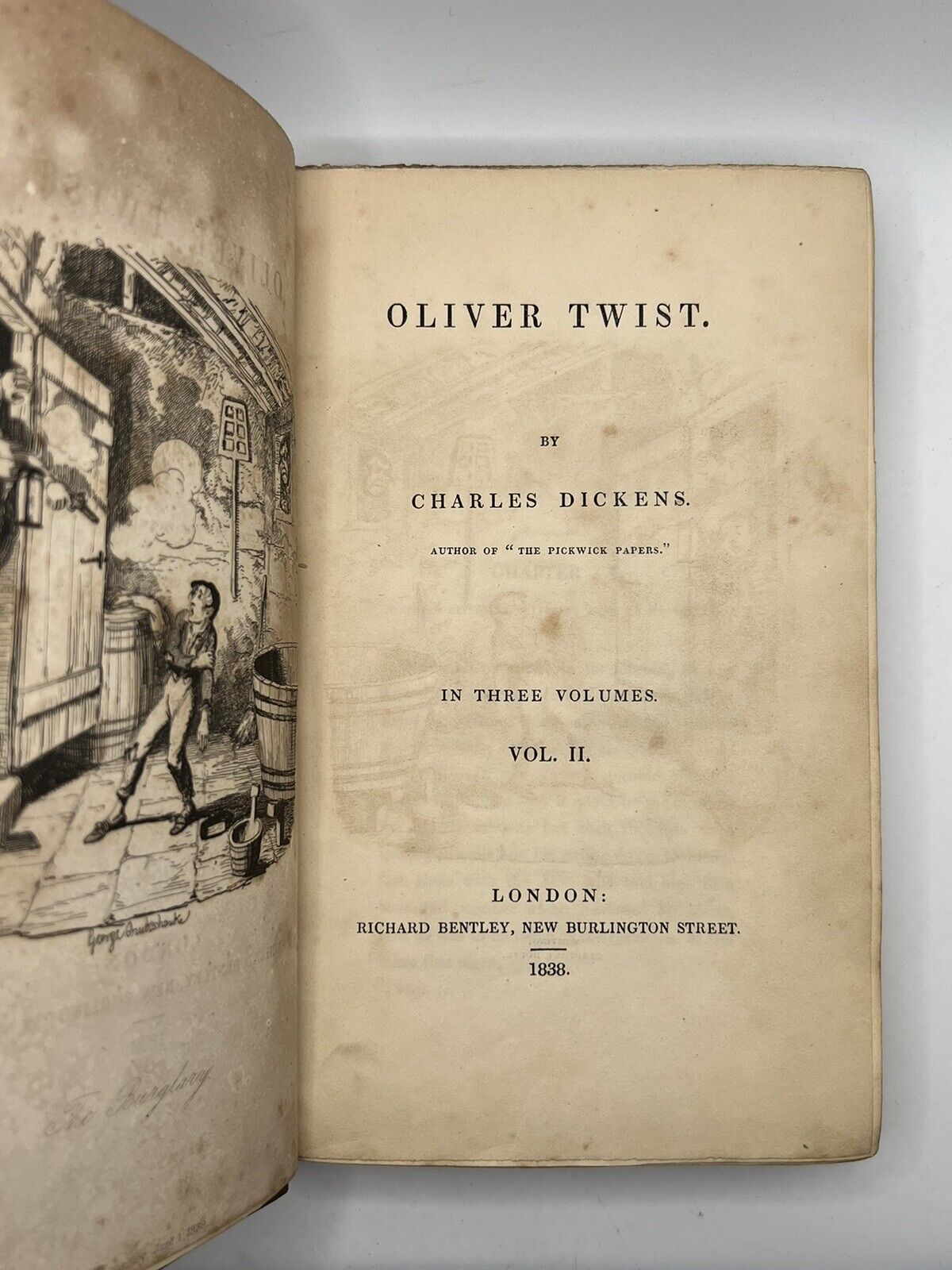 Oliver Twist by Charles Dickens 1838 First Edition in Original Cloth