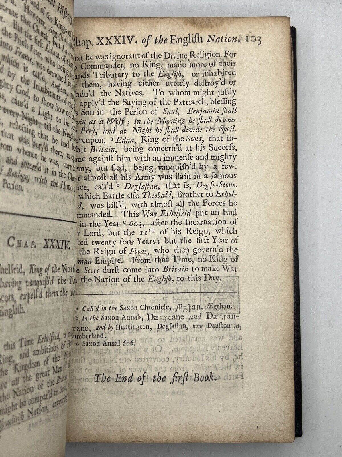 The Ecclesiastical History of the English Nation by the Venerable Bede 1723