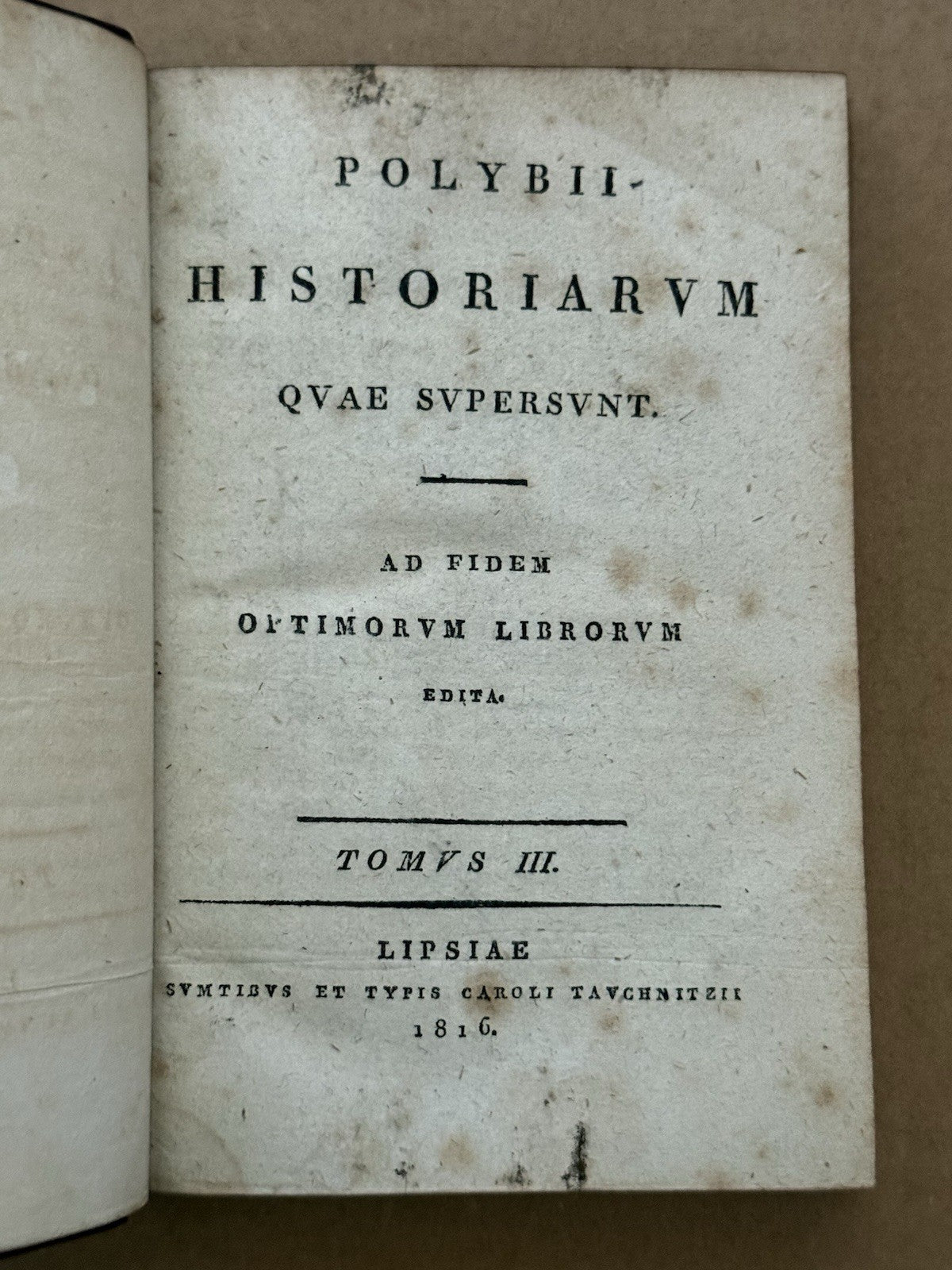 Polybius Histories 1816