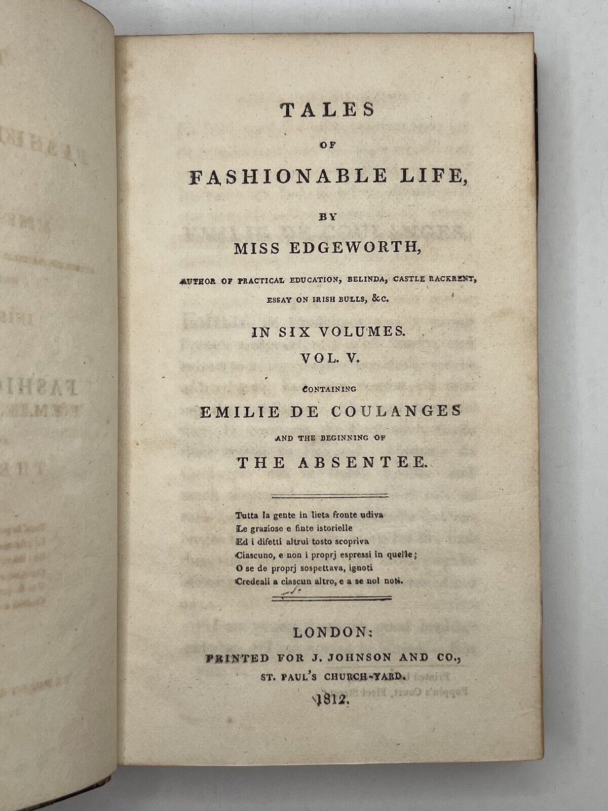 Tales of Fashionable Life by Maria Edgeworth 1809-1812 First Edition