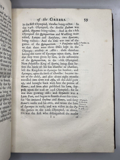 The Chronology of Ancient Kingdoms by Sir Isaac Newton 1728 First Edition