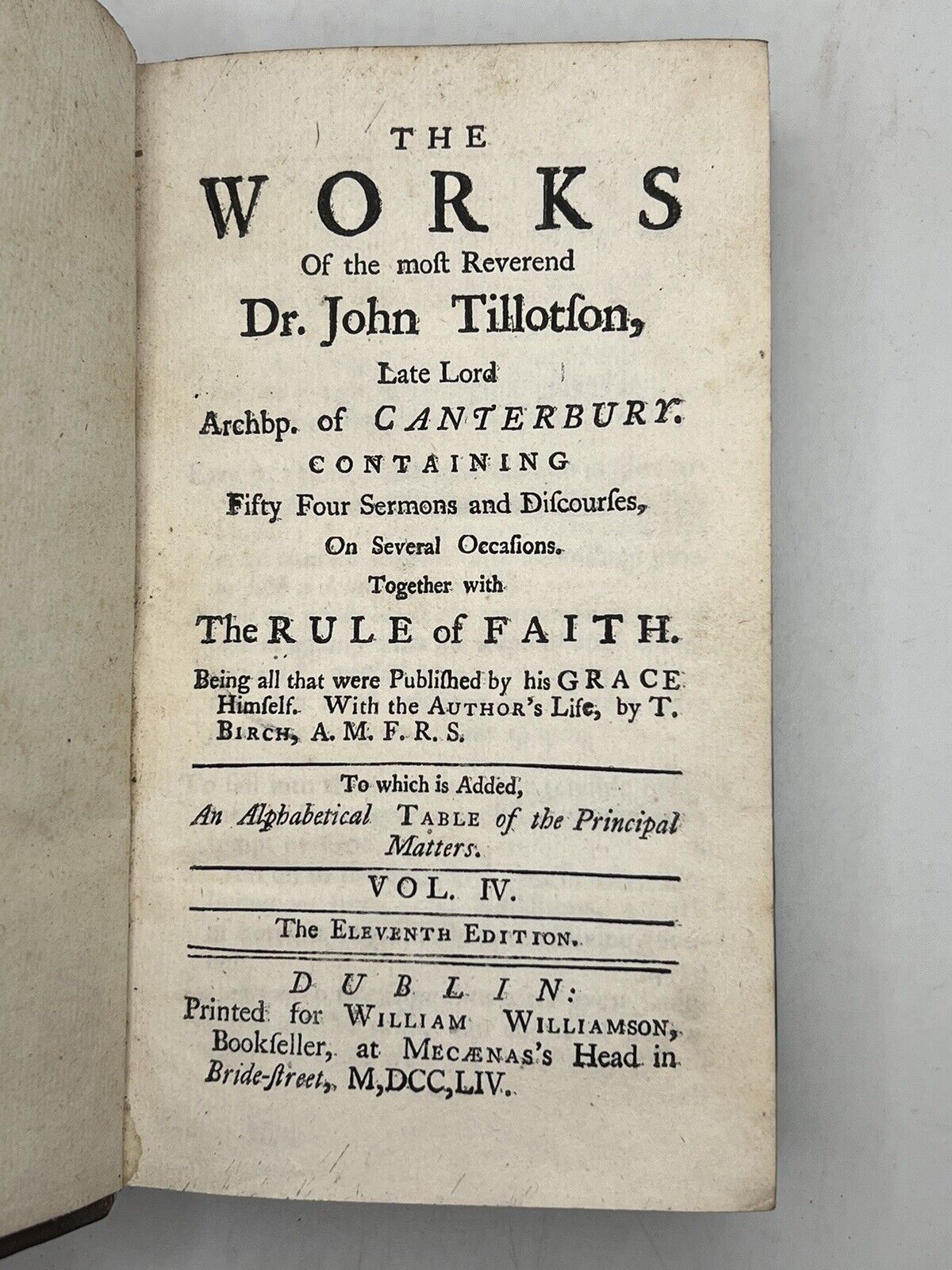 The Works of John Tillotson 1754