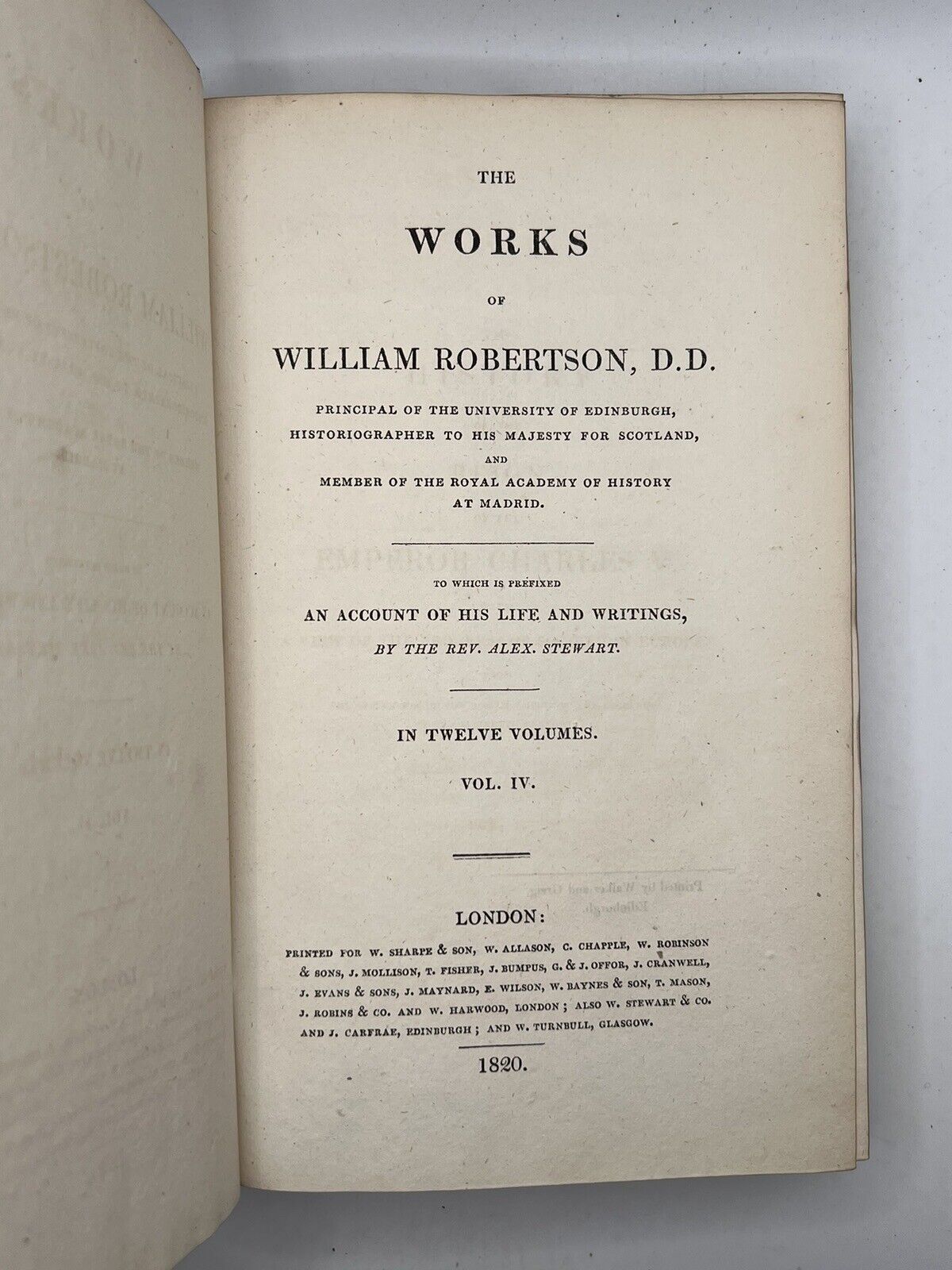 The Works of William Robertson 1820