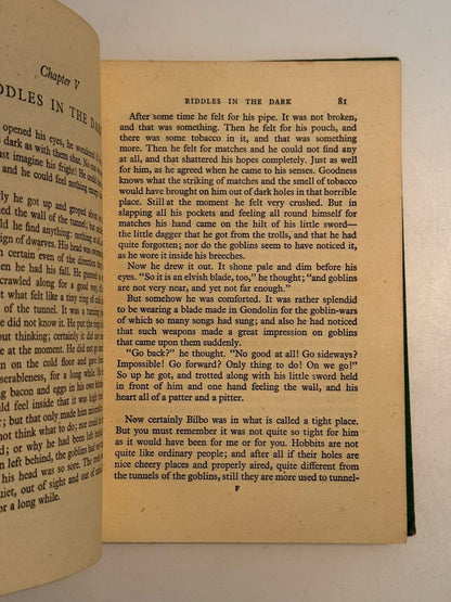 The Hobbit by J.R.R. Tolkien 1942 First Edition Third Impression