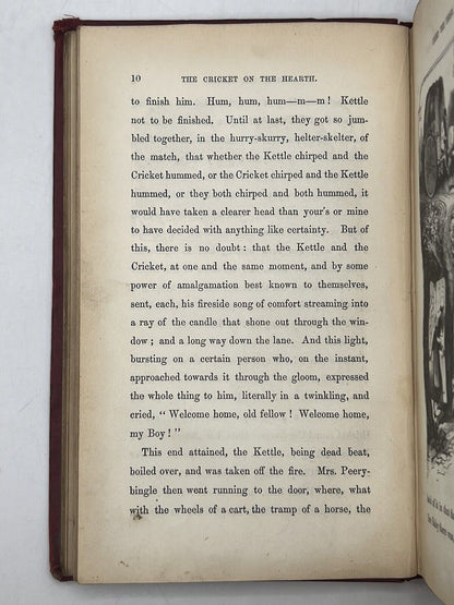 The Cricket on the Hearth by Charles Dickens 1846 First Edition Original Cloth