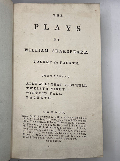 The Plays of William Shakespeare 1785 Samuel Johnson Edition