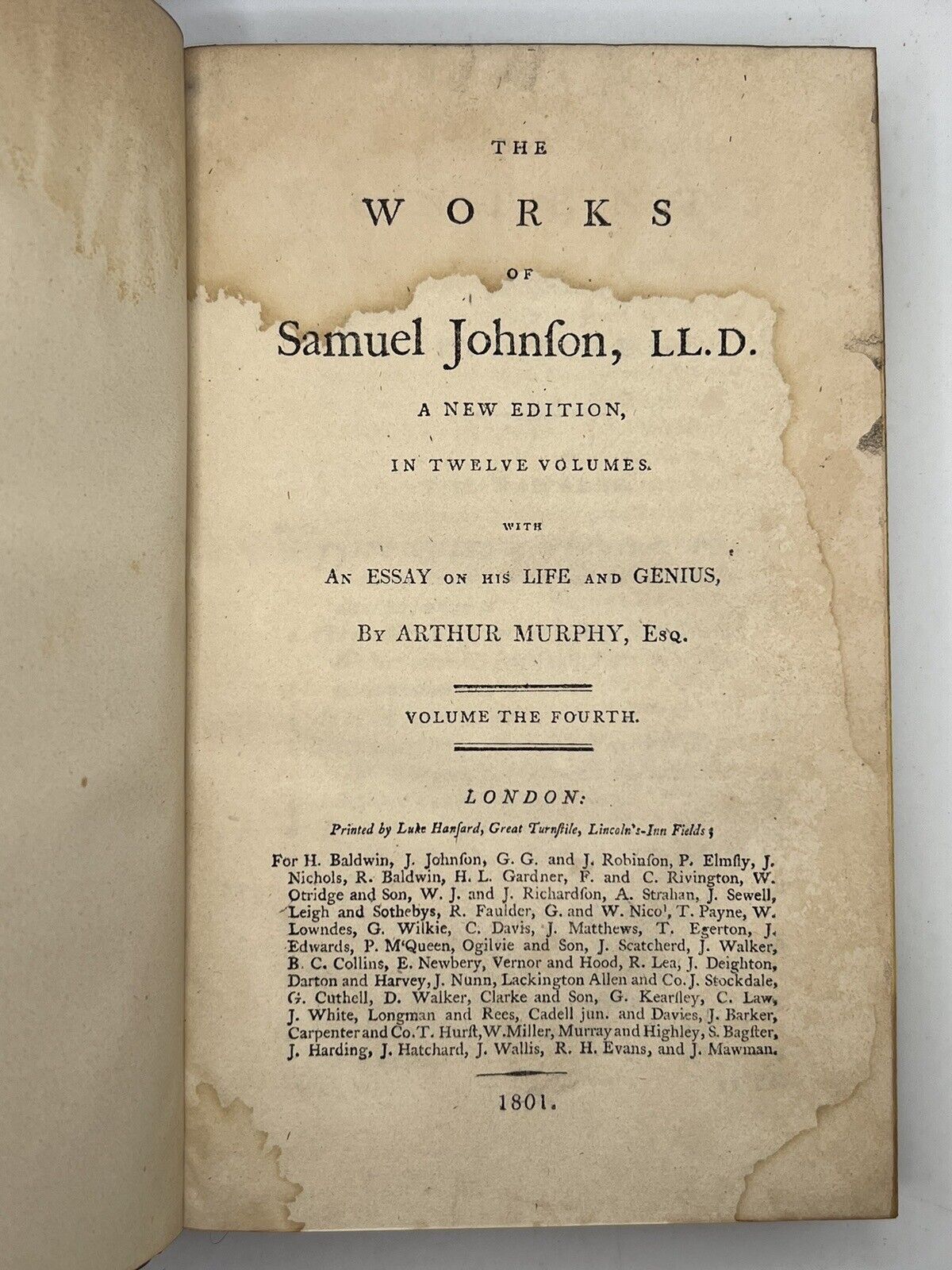 The Works of Samuel Johnson in 12 Vols 1801 The Arthur Murphy Edition