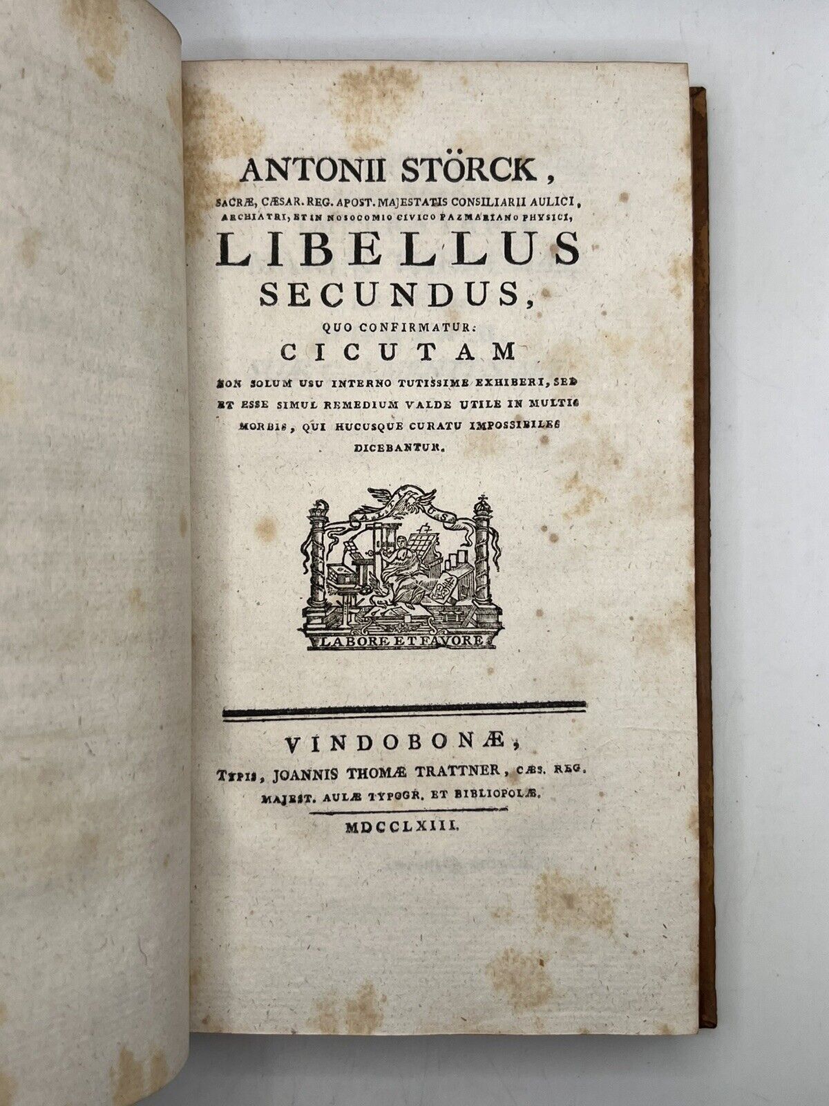 The Medical Uses of Hemlock by Antonius Störck 1769