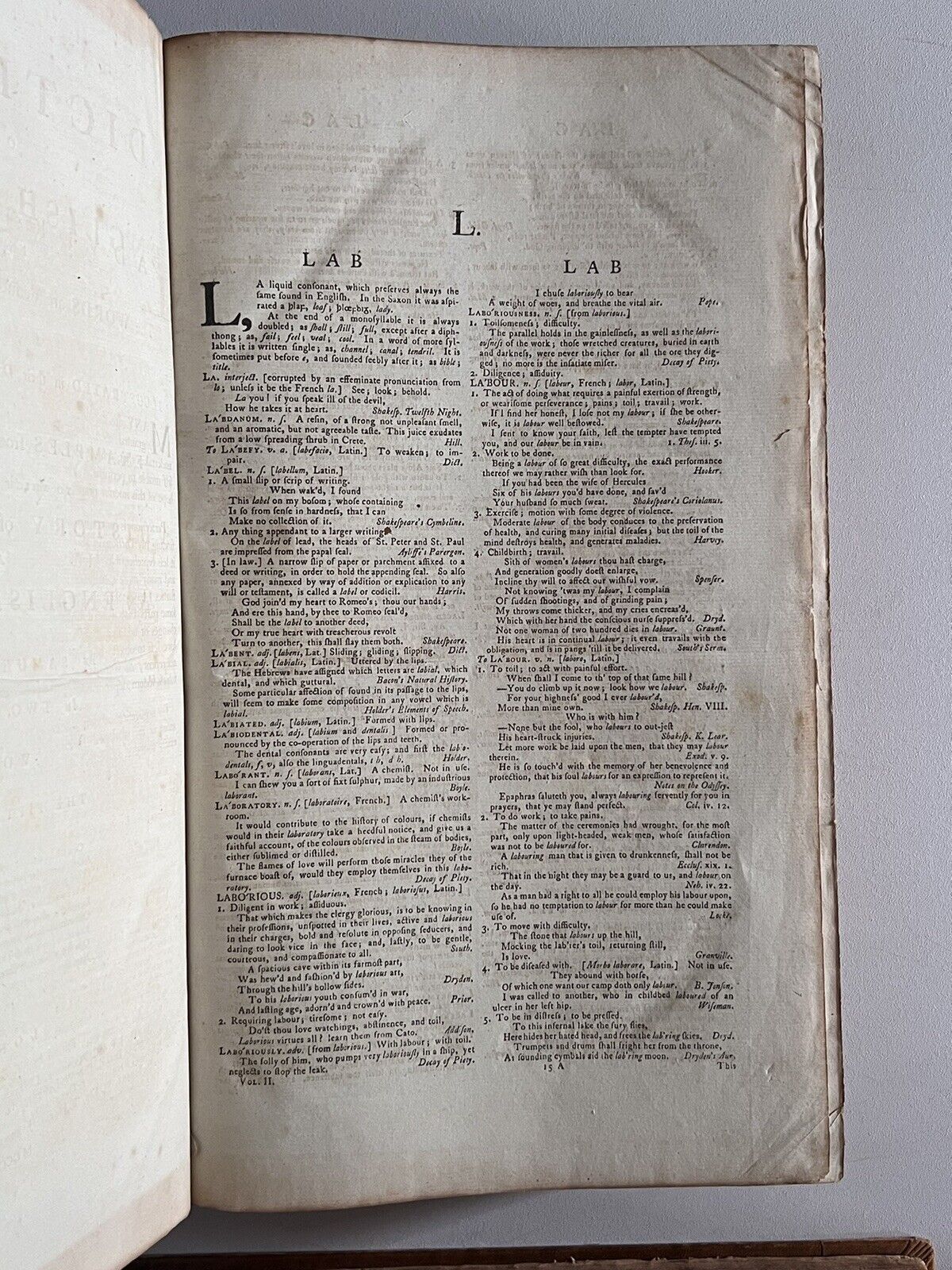 Samuel Johnson's Dictionary of the English Language 1784