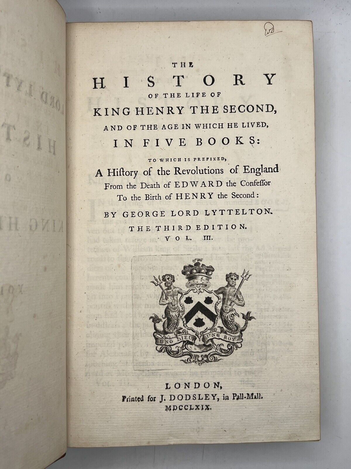 History of King Henry II by George Lord Lyttelton 1769