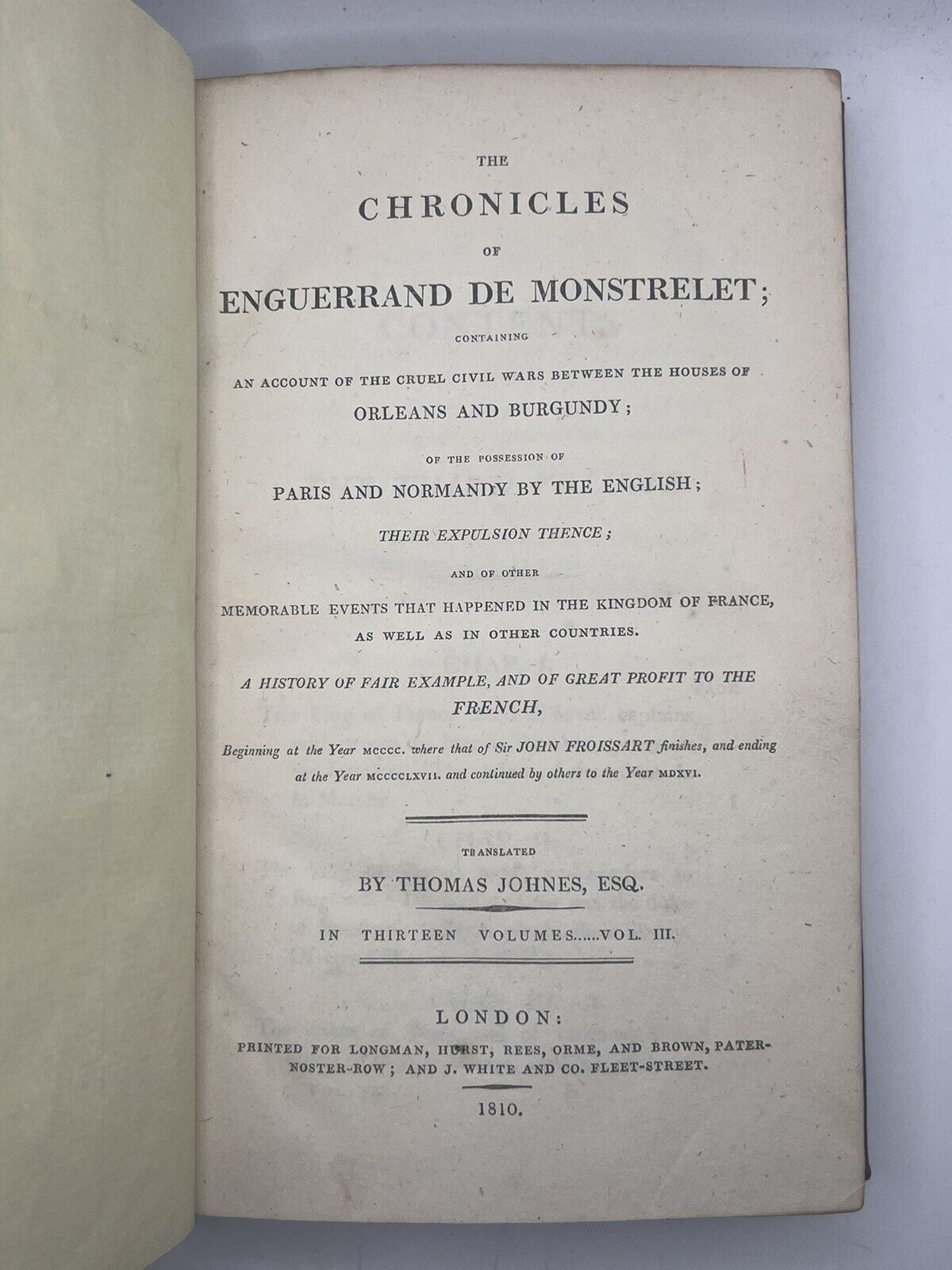 The Chronicles of Montstrelet 1810