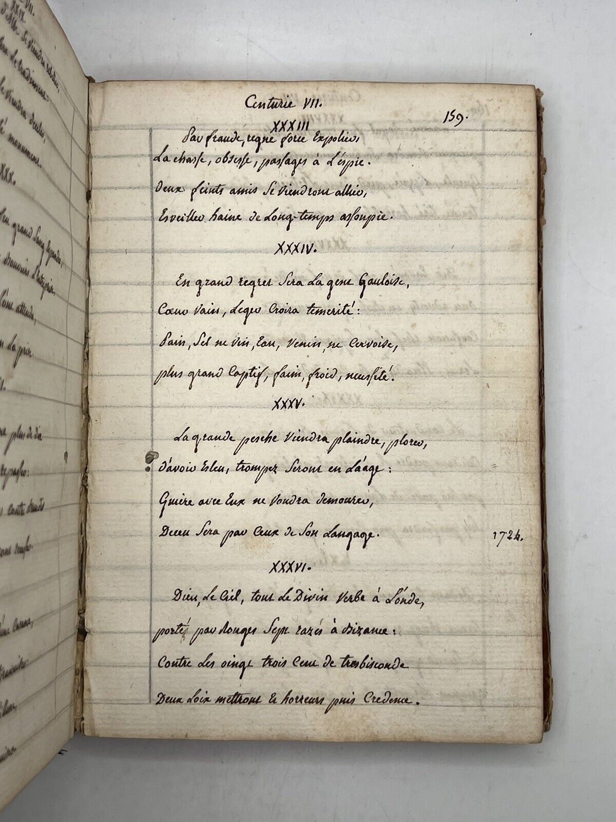 The Prophecies of Nostradamus c.1790 Handwritten Manuscript