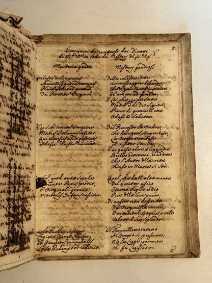 Italian Manuscript Book of Giuseppe Pozzi c1750-75
