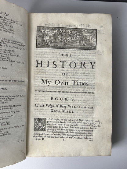 Burnet's History of His Own Time 1724-34 First Edition