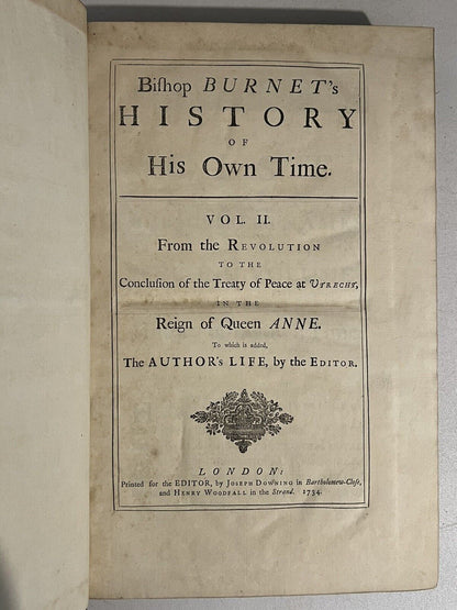 Burnet's History of His Own Time 1724-34 First Edition