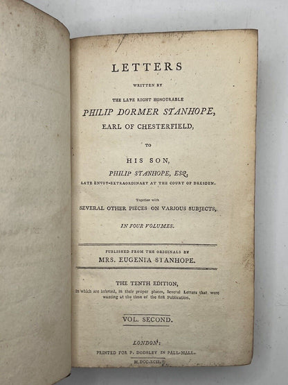 Letters Written by Philip Dormer Stanhope, Earl of Chesterfield 1792