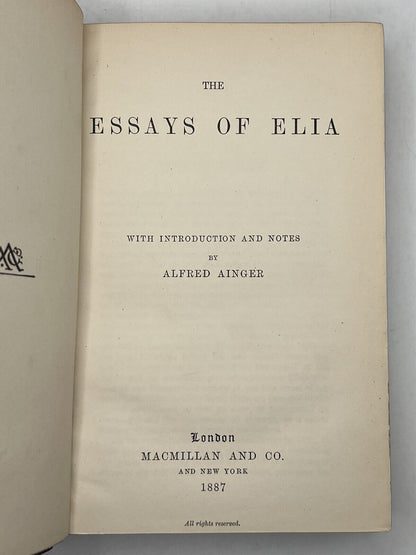 The Essay of Elia by Charles Lamb 1887 Fore-Edge