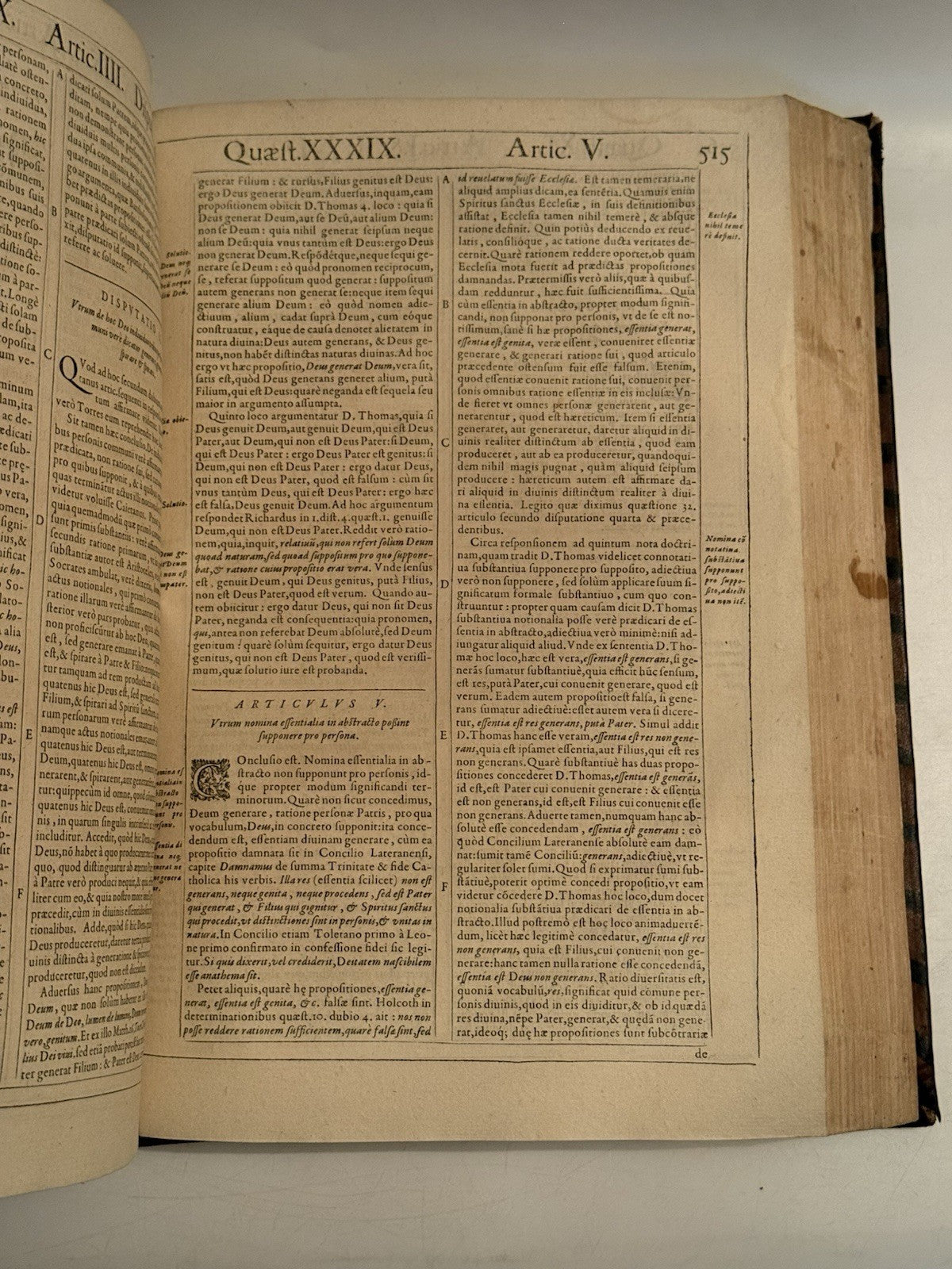 Luis de Molina's Commentary on Thomas Aquinas 1593 First Edition
