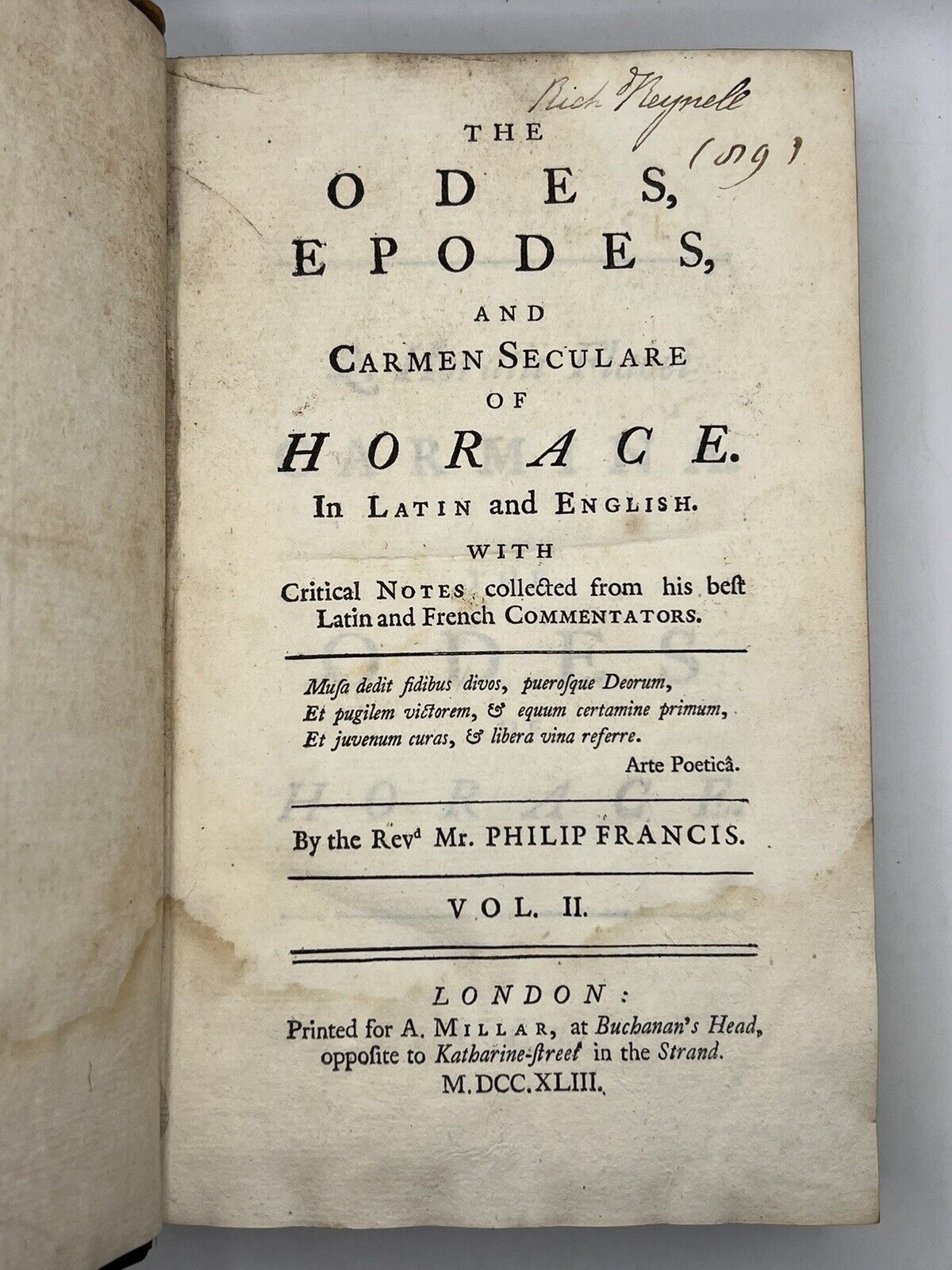 The Works of Horace 1742-6