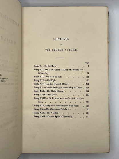 Literary Remains of the Late William Hazlitt 1836 First Edition