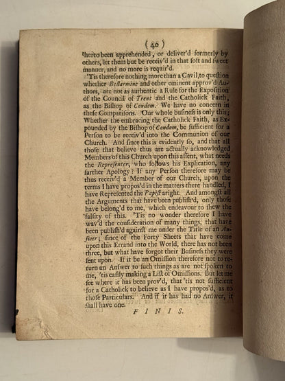 1685-8 Anglican vs Catholic Debate Sammelband