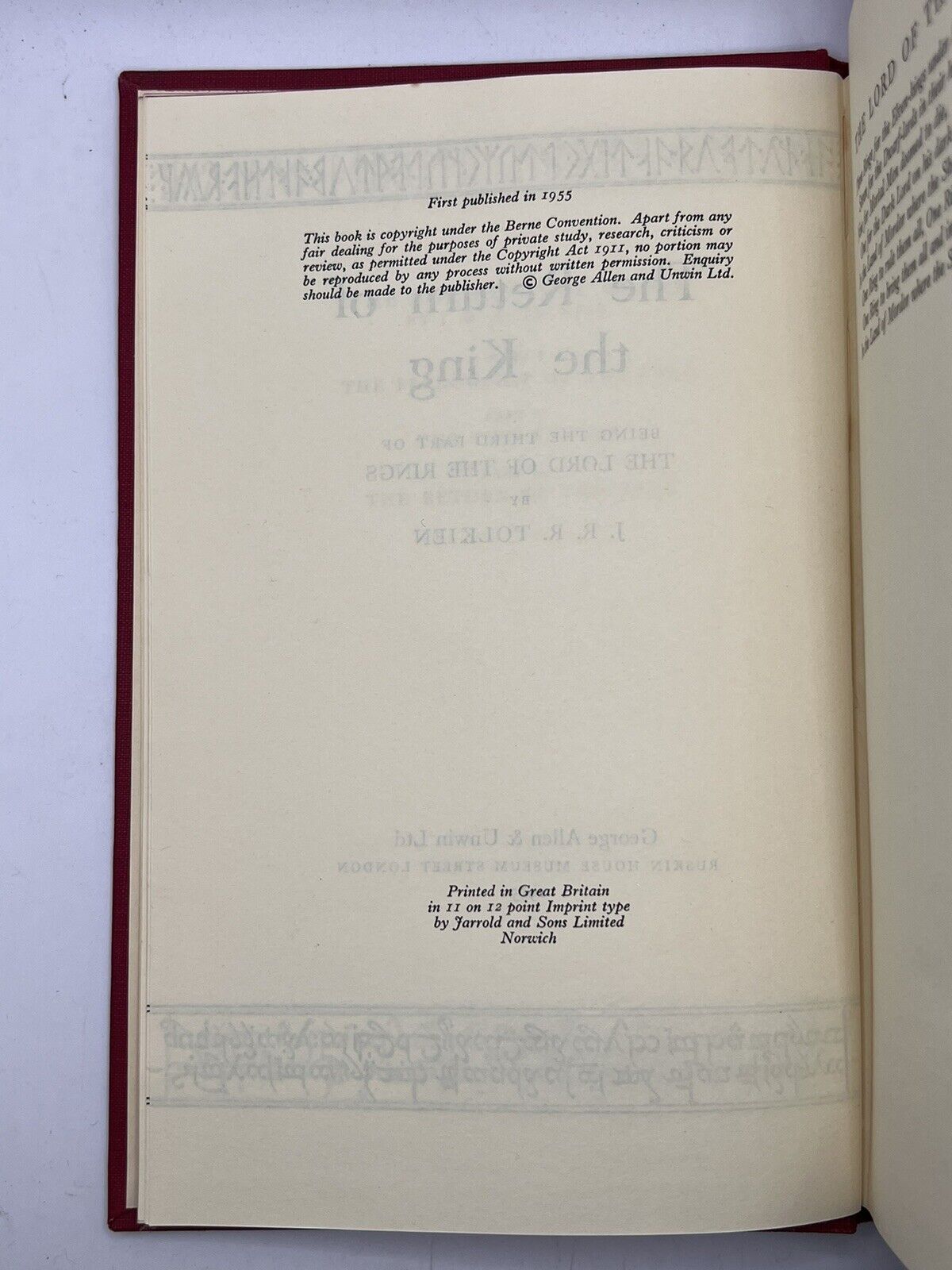 The Return of the King by J.R.R Tolkien First Edition First Impression