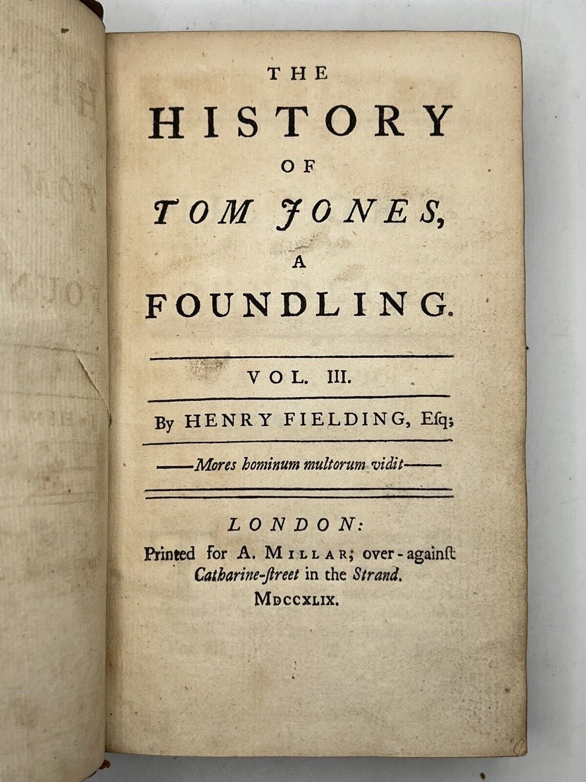 Tom Jones by Henry Fielding 1749 First Edition