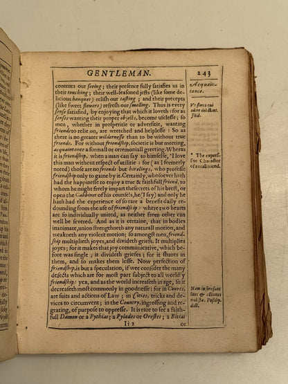 The English Gentleman by Richard Brathwait 1630 First Edition First Issue