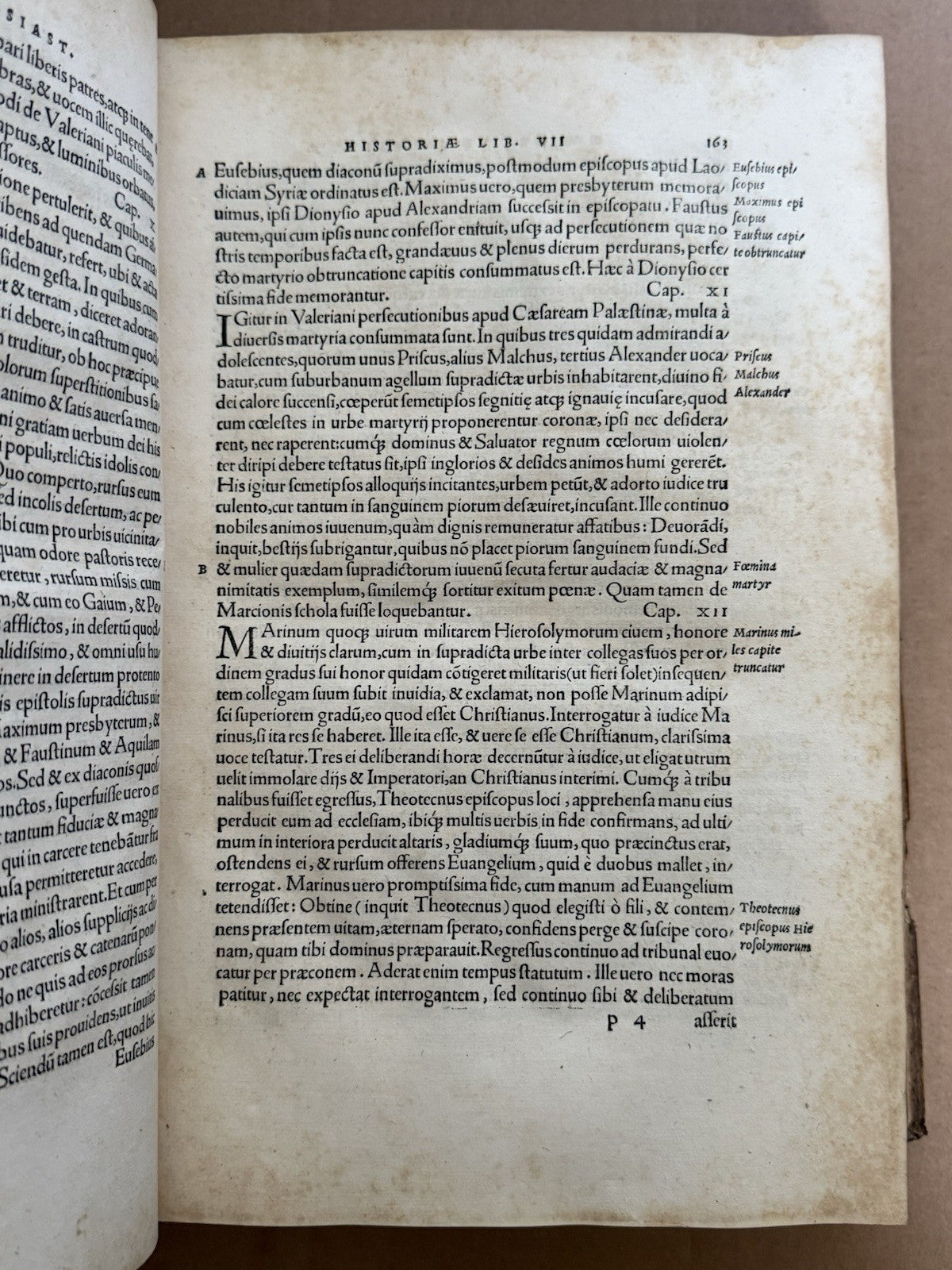 Eusebius' Church History 1544 Froben Press