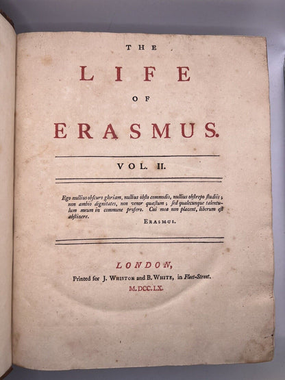 The Life of Erasmus 1758-60 First Edition