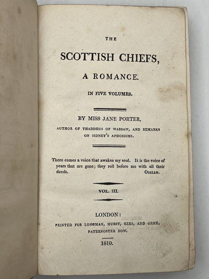 The Scottish Chiefs, a Romance by Jane Porter 1810 First Edition