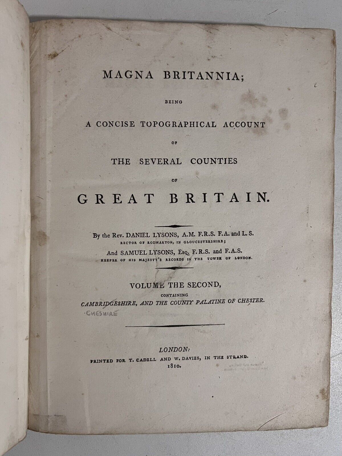 Lyson's Magna Britannia 1806-22 First Edition