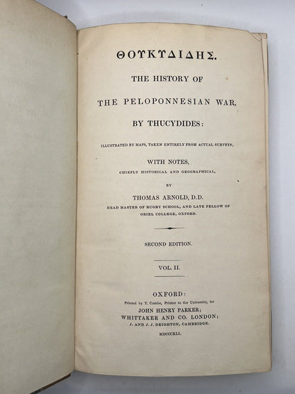 The History of the Peloponnesian War by Thucydides 1840 - Arnold Edition