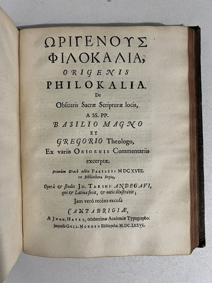 Origen's Contra Celsum 1677