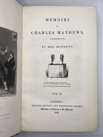 Memoirs of Charles Mathews 1838 First Edition