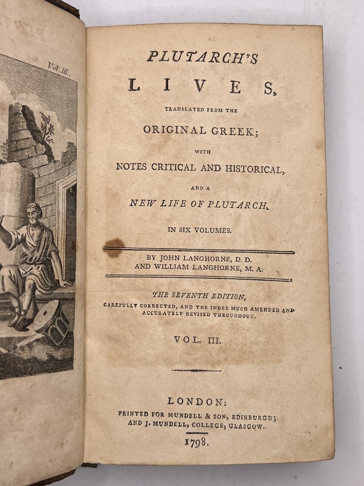 Plutarch's Lives 1798 Langhorne Edition