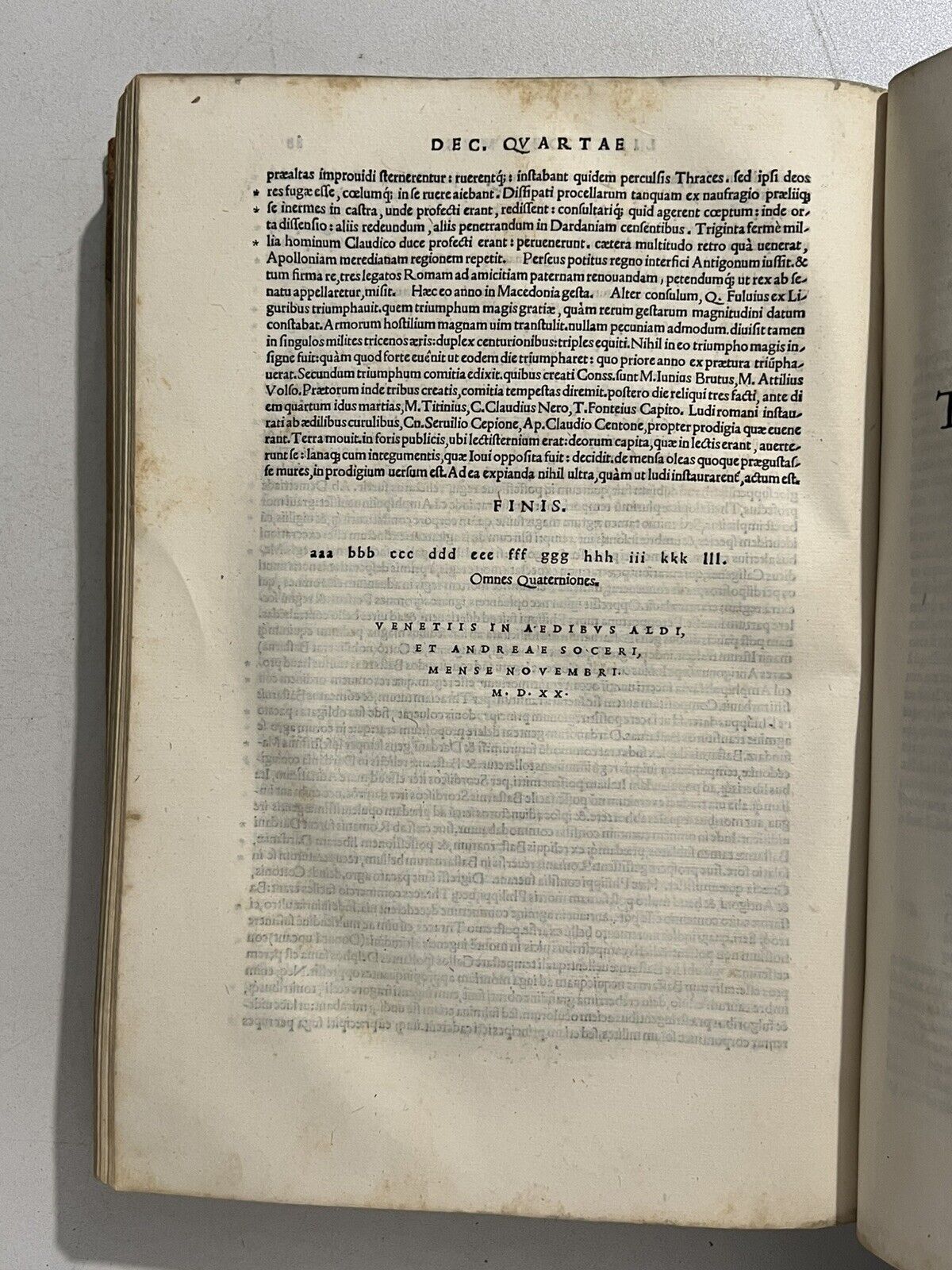 Livy & Polybius 1520-21 First Folio Aldine Press