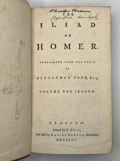 The Iliad of Homer 1754 Alexander Pope