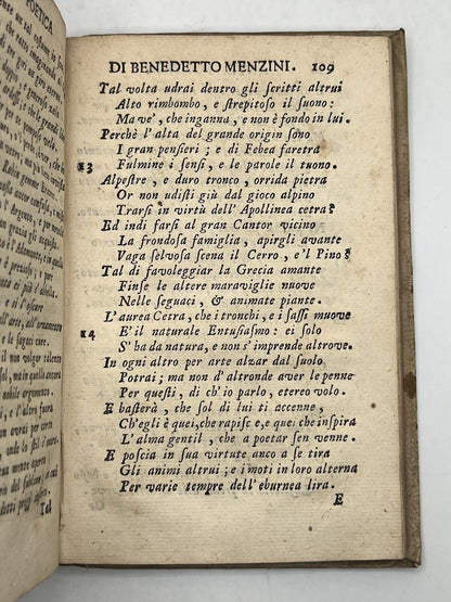 The Art of Poetry by Benedetto Menzini 1728