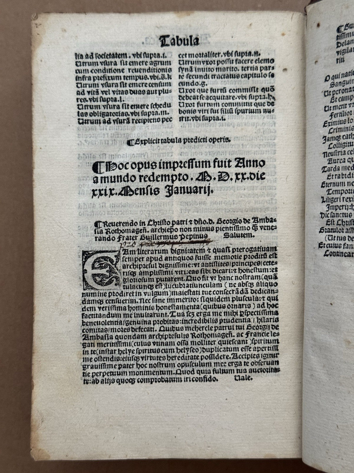Guillaume Pepin Opusculum 1520; Lothmar Schmid's Copy