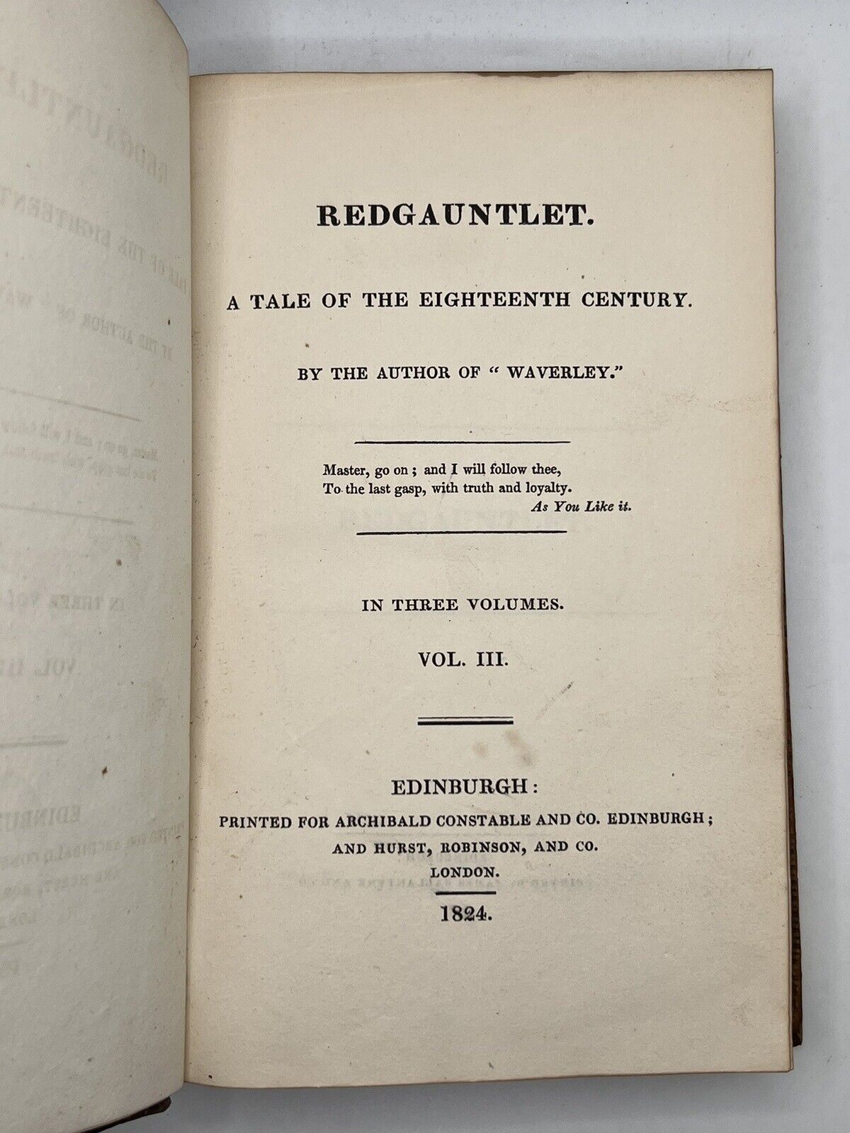 Redgauntlet by Sir Walter Scott 1824 First Edition