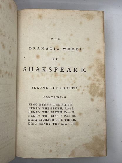 The Works of William Shakespeare 1786 Clarendon Press