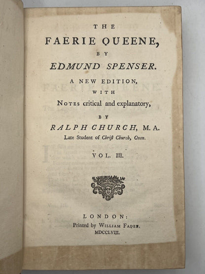 The Faerie Queene by Edmund Spenser 1758