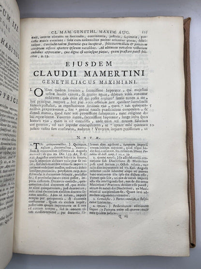 Ancient Panegyrics By Jacobus De La Baune 1728 Second Italian Edition