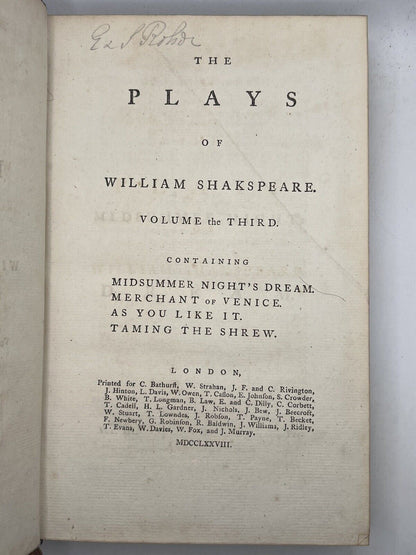 1778 Works of William Shakespeare