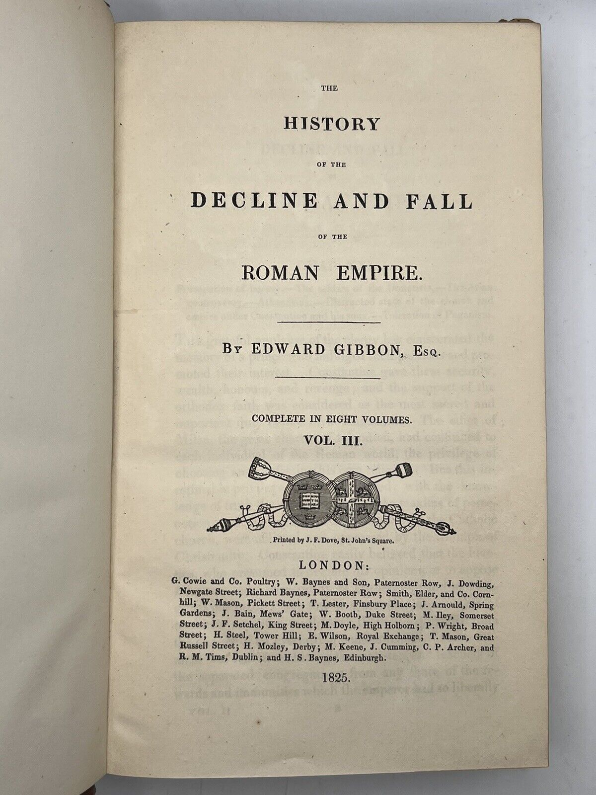 The History of the Decline and Fall of the Roman Empire by Edward Gibbon 1825